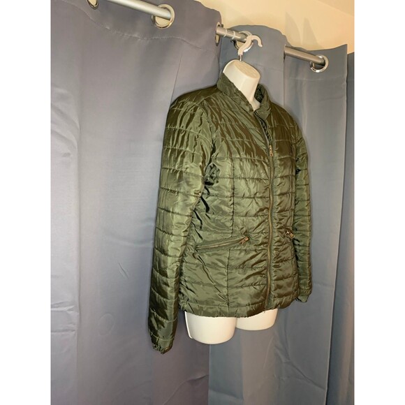Army Green Puffer Jacket women Sz M - Picture 5 of 7